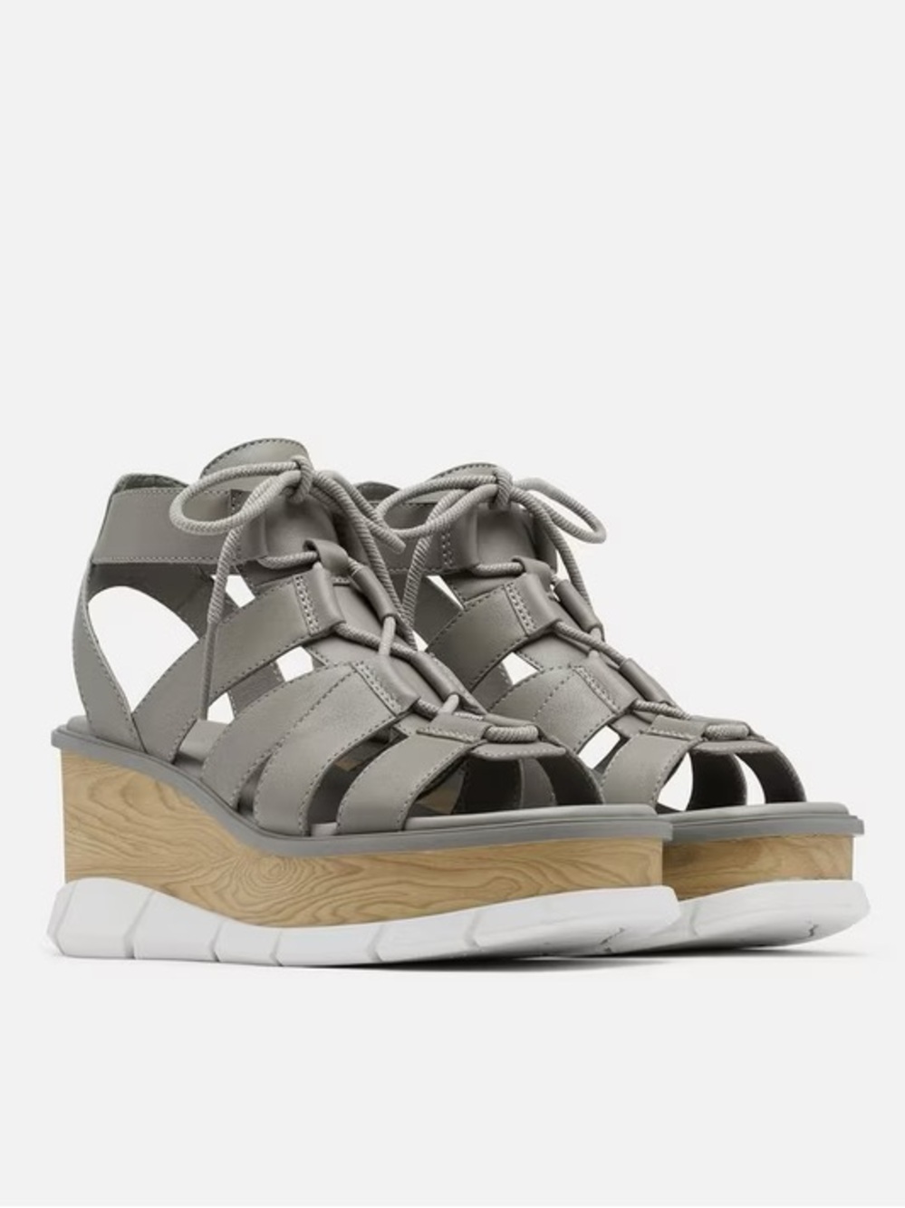 Sorel Joanie III Lace in Chrome Grey, White—Size 9